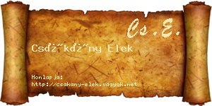 Csákány Elek névjegykártya